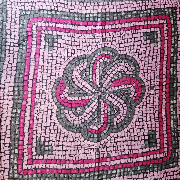 Croatia Accessories - Croatian Made Traditional Tile Patterned Silk Scarf Limited Edition
